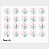 Sticker Rond Souris Casse-Noisette Terre Doux Fille Anniversair (Feuille)