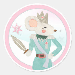 Sticker Rond Souris Casse-Noisette Terre Doux Fille Anniversair