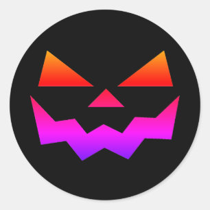 Sticker Rond Souris classique Jack-o-lanterne citrouille face