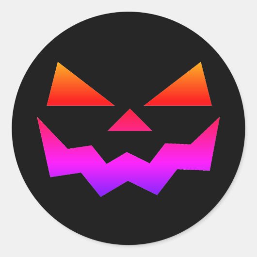 Sticker Rond Souris classique Jack-o-lanterne citrouille face (Devant)