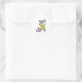 Sticker Rond Souris comme enseignant avec livre (Sac)