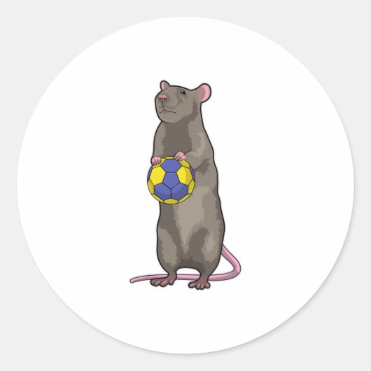 Sticker Rond Souris de Handball Sports (Devant)