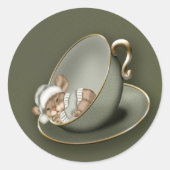 Sticker Rond Souris de Noël (Devant)