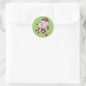 Sticker Rond Souris de Noël avec du sucre de canne (Sac)