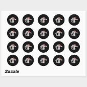 Sticker Rond souris de Noël mignonne (Feuille)
