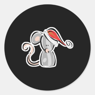 Sticker Rond souris de Noël mignonne