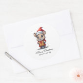 Sticker Rond Souris de Noël personnalisée (Enveloppe)