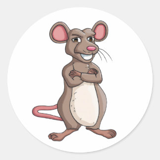 Sticker Rond Souris de personnage de dessin