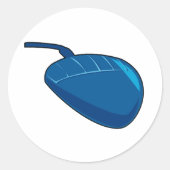 Sticker Rond Souris d'ordinateur bleu (Devant)
