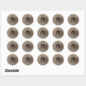 Sticker Rond Souris en bois (Feuille)