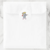 Sticker Rond Souris en fermier avec Ax et Casquette (Sac)