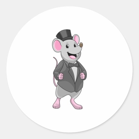 Sticker Rond Souris en tant que chambre avec ruban (Devant)