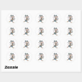 Sticker Rond Souris en tant que secrétaire avec papier (Feuille)
