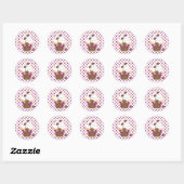Sticker Rond Souris et Cupcake (Feuille)