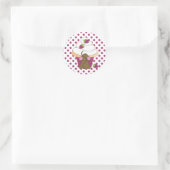 Sticker Rond Souris et Cupcake (Sac)