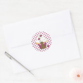 Sticker Rond Souris et Cupcake (Enveloppe)