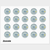 Sticker Rond Souris et fromage bleu personnalisé (Feuille)