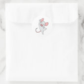 Sticker Rond Souris Joyeuse (Sac)