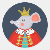 Sticker Rond Souris King - Caractère de Nutcracker (Devant)