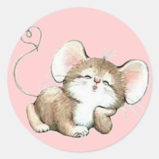 Sticker Rond Souris Kissy