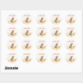 Sticker Rond Souris Mignonne Automne (Feuille)
