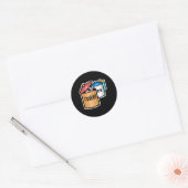 Sticker Rond souris mignonne dans un bocal à biscuits (Enveloppe)