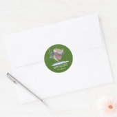 Sticker Rond Souris mignonne Noël animal neige hiver vacances (Enveloppe)