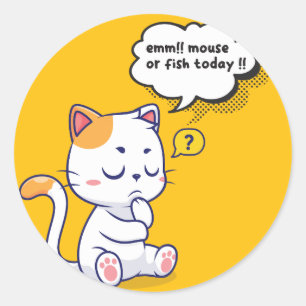 Sticker Rond Souris ou poisson ? - animal de compagnie drôle -