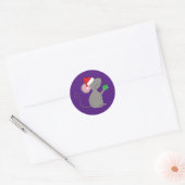 Sticker Rond Souris père Noël (Enveloppe)