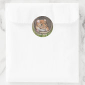 Sticker Rond Souris rustique aquarelle (Sac)