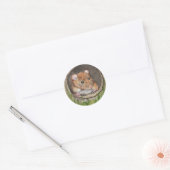 Sticker Rond Souris rustique aquarelle (Enveloppe)