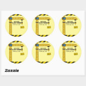Sticker Rond Sous Construction Tower Cranes Baby shower (Feuille)