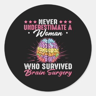 Sticker Rond Sous-estimer a survécu à la chirurgie du cerveau