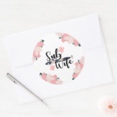 Sticker Rond sous-femme floral sous-marin mignon (Enveloppe)