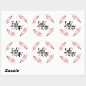 Sticker Rond sous-femme floral sous-marin mignon (Feuille)