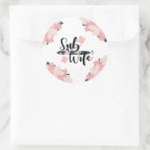 Sticker Rond sous-femme floral sous-marin mignon (Sac)