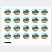 Sticker Rond Sous la colline (Feuille)