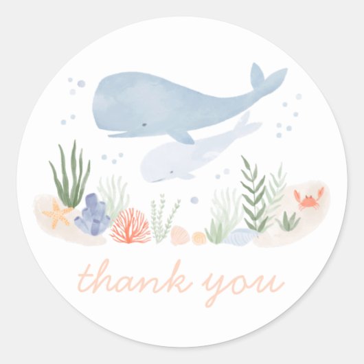 Sticker Rond Sous la fête d'anniversaire de la mer (Devant)