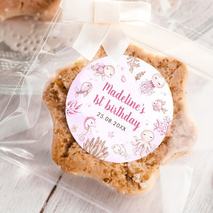 Sticker Rond Sous La Fête D'Anniversaire Des Filles De La Mer