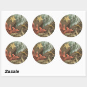 Sticker Rond Sous la mer (Feuille)