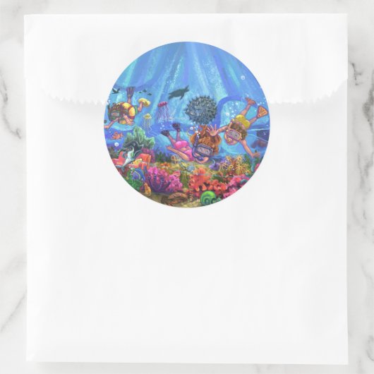 Sticker Rond Sous la mer (Sac)