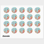 Sticker Rond Sous la mer (Feuille)