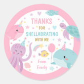 Sticker Rond Sous La Mer Anniversaire Fête Cadeaux Faveurs (Devant)