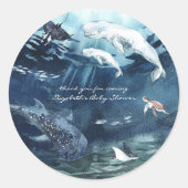 Sticker Rond Sous la mer | Baby shower océanique (Devant)