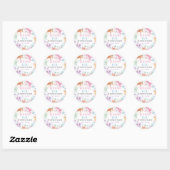 Sticker Rond Sous la mer Cute Ocean Animals Anniversaire (Feuille)