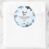 Sticker Rond Sous la mer Dauphin Requin Baleines Anniversaire (Sac)