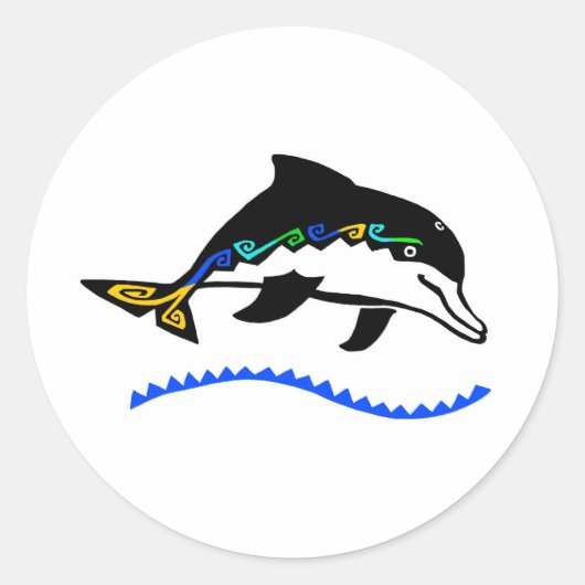 Sticker Rond Sous la mer - DOLPHIN - Nature - Faune - (Devant)