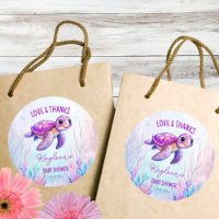Sous la mer mignonne tortue rose baby shower faveu