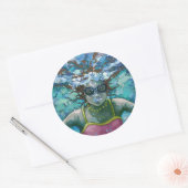 Sticker Rond Sous la nage aquatique (Enveloppe)