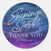 Sticker Rond Sous la soirée étoilée merci coutume (Devant)